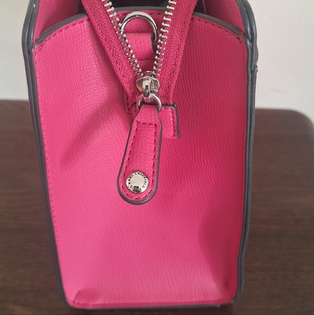 Karl Lagerfeld Paris Maybelle Small Hand Bag Satchel Pink 8"×10" - Picture 5 of 12